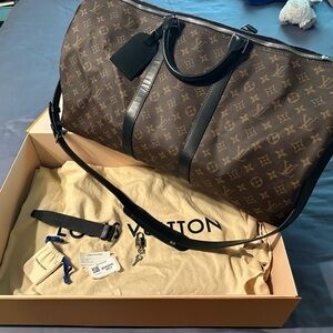 Louis Vuitton Black and Brown Monogram Duffel Bag